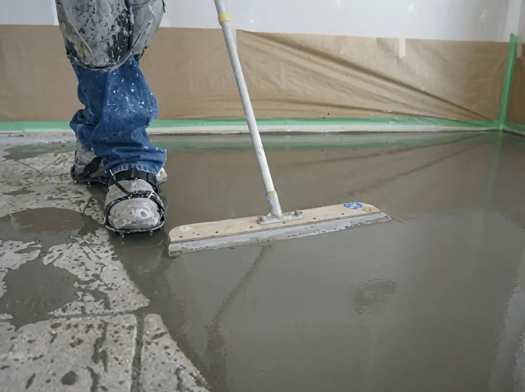 Uneven floor being professionally repaired in Rockford, IL